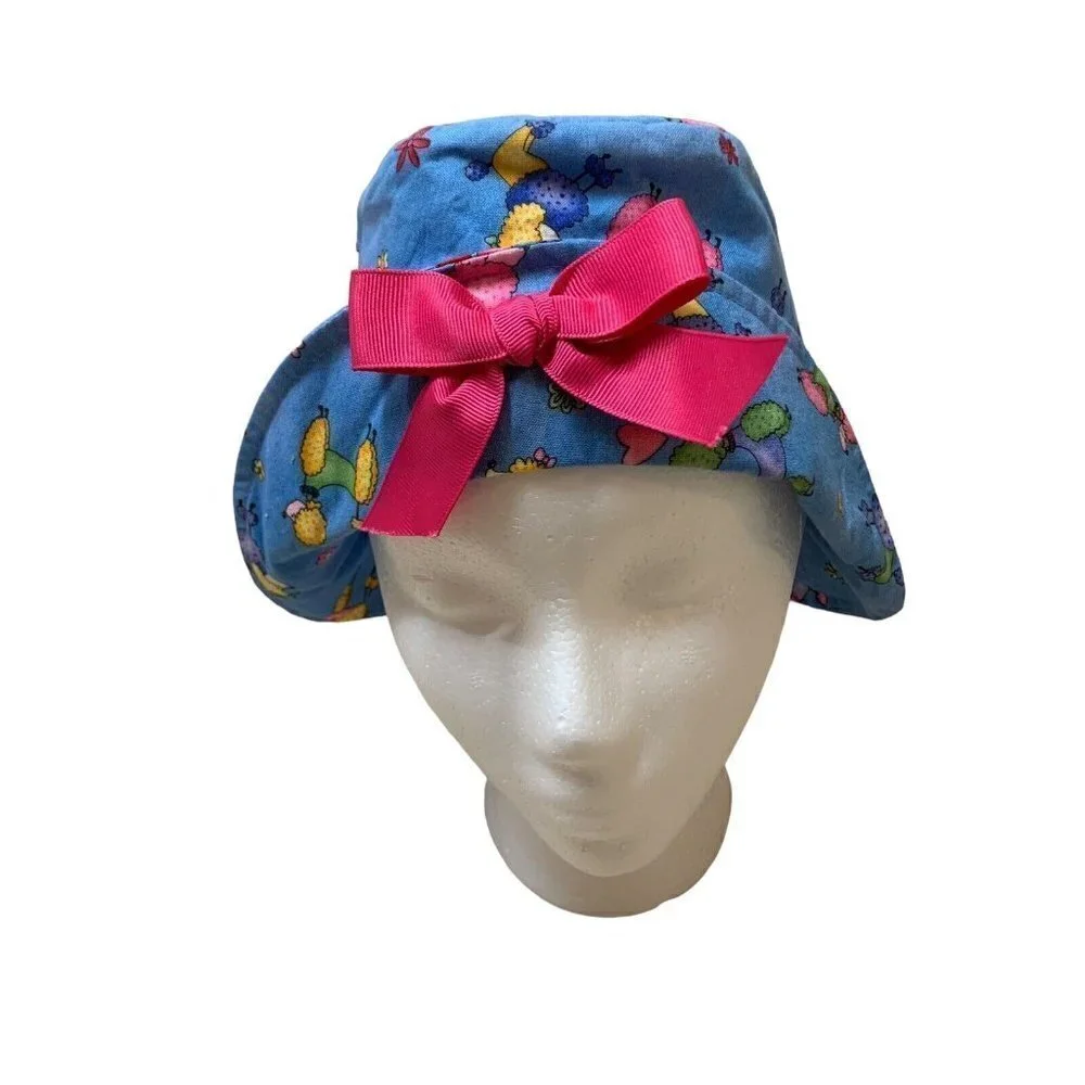 Chicken Noodle San Francisco Baby Girl's  Bucket Hat Infant Size Dog Print Bow